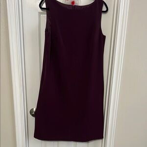 Purple Sheath Mini Dress with Bateau Neckline